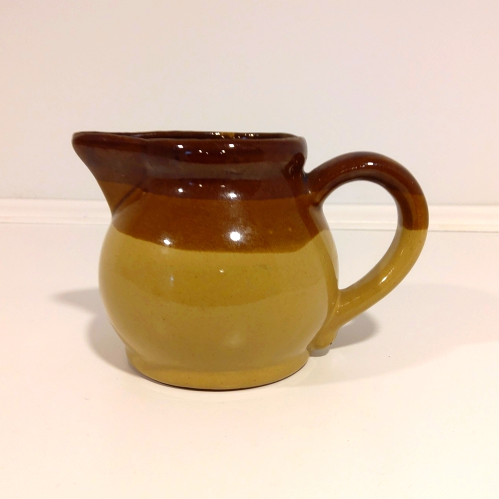 Vintage 2 Tone Stoneware Creamer